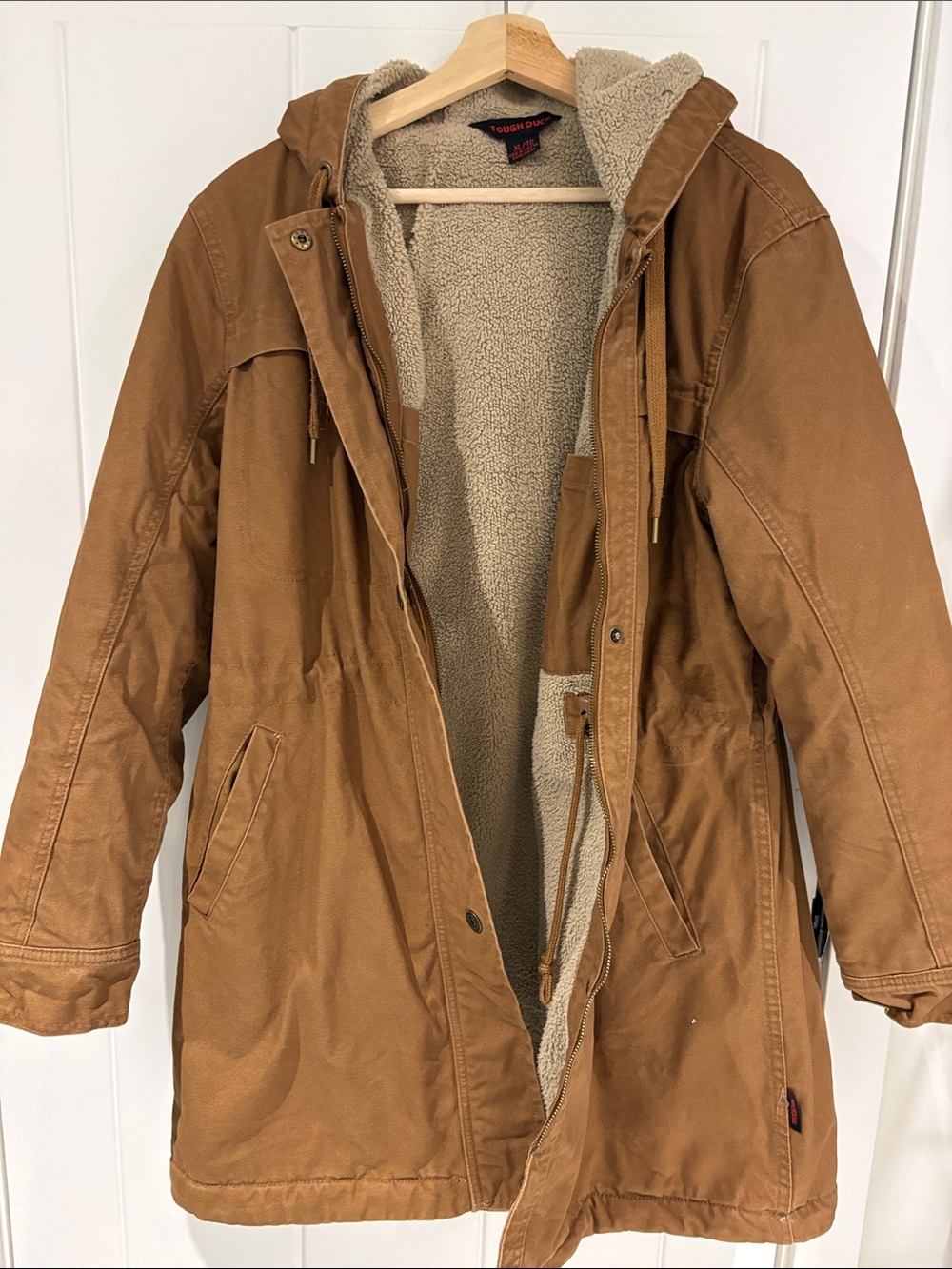 Tough Duck Women's Hooded Utility Jacket in Brown